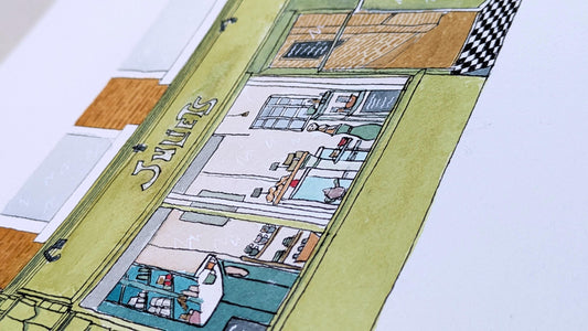 Juliets Cafe – Original Watercolour Illustration - Natalie Benson Art