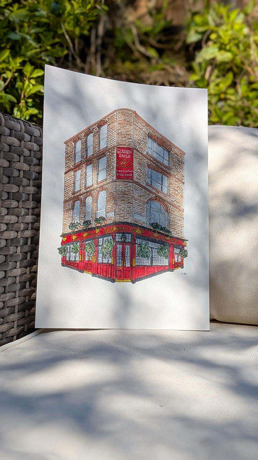 The Golden Eagle Pub – Original Watercolour Illustration - Natalie Benson Art