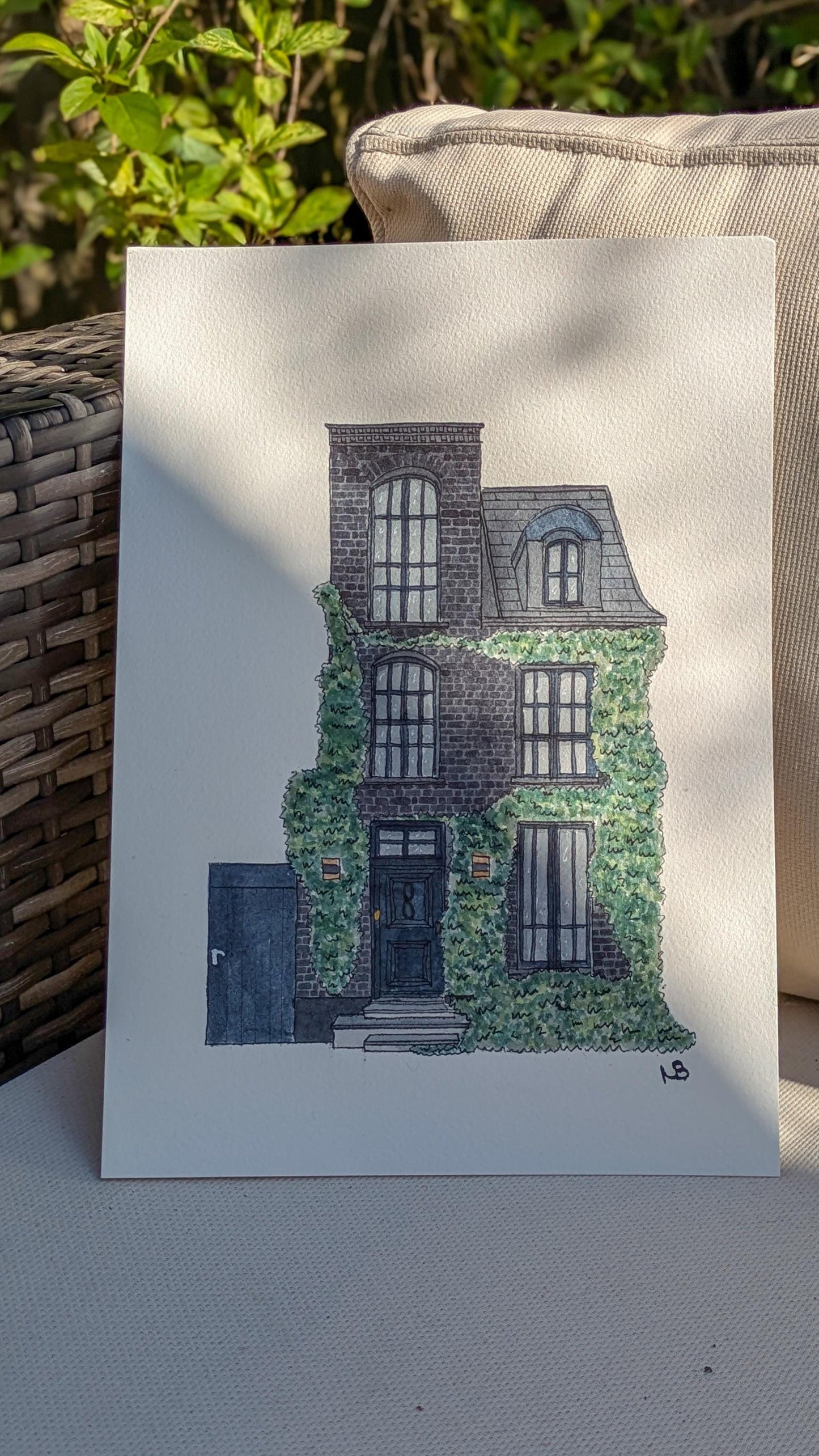 Black House Handmade Watercolour Painting, Unique Gift, Wall Art, Home Decor, Dark House, Gothic Building, Hand Painted Original Artwork