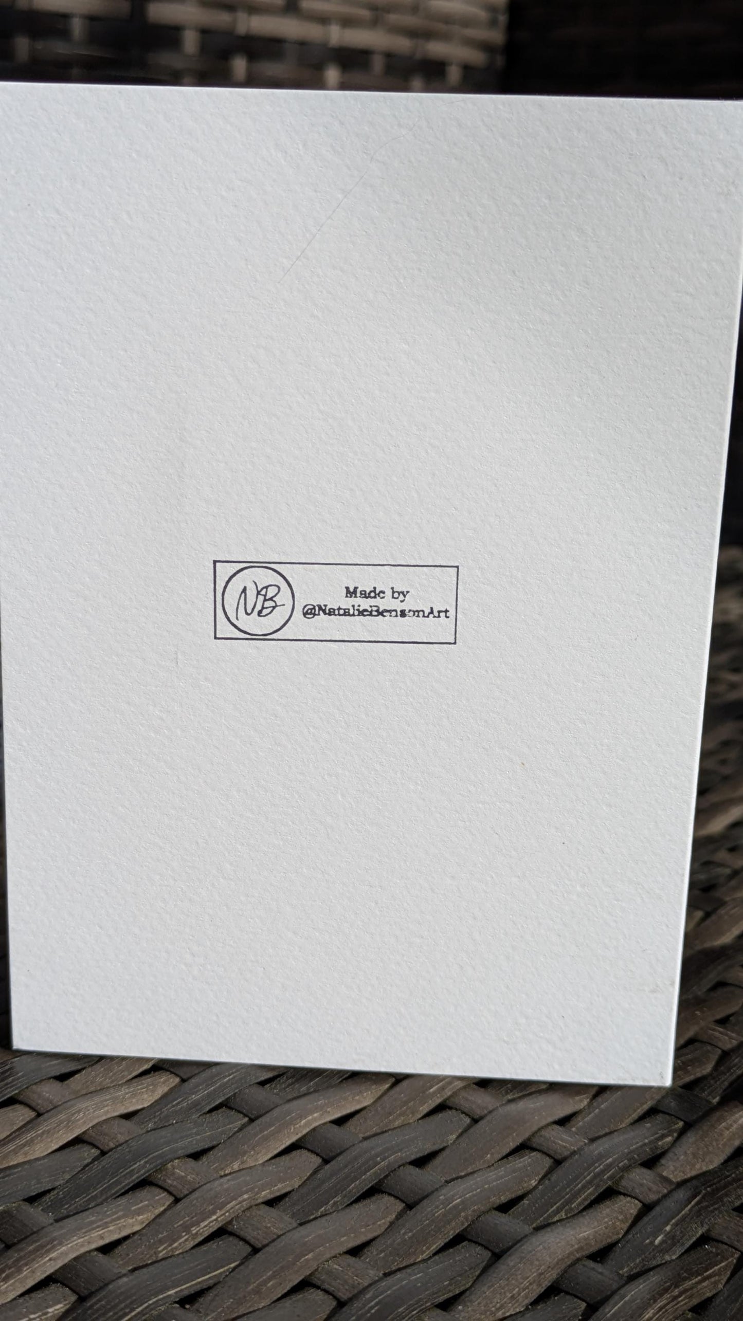 Funny Shocked Blue Cat Greetings Card – Hand-Painted Original Watercolour Card - Natalie Benson Art