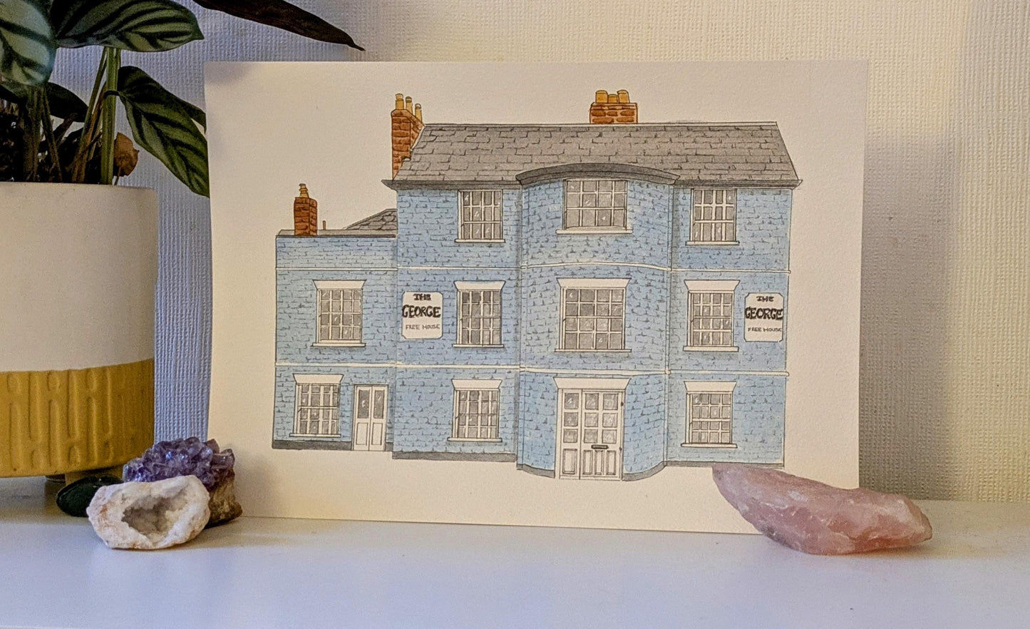 The George Pub Watercolour Painting, Tunbridge Wells, Hand-Painted Original Art, - Natalie Benson Art