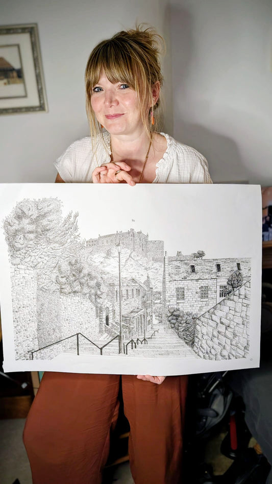 Bespoke Large-Scale Cityscape Commission – Hand-Drawn Architectural Ink Original (A1 or A0)