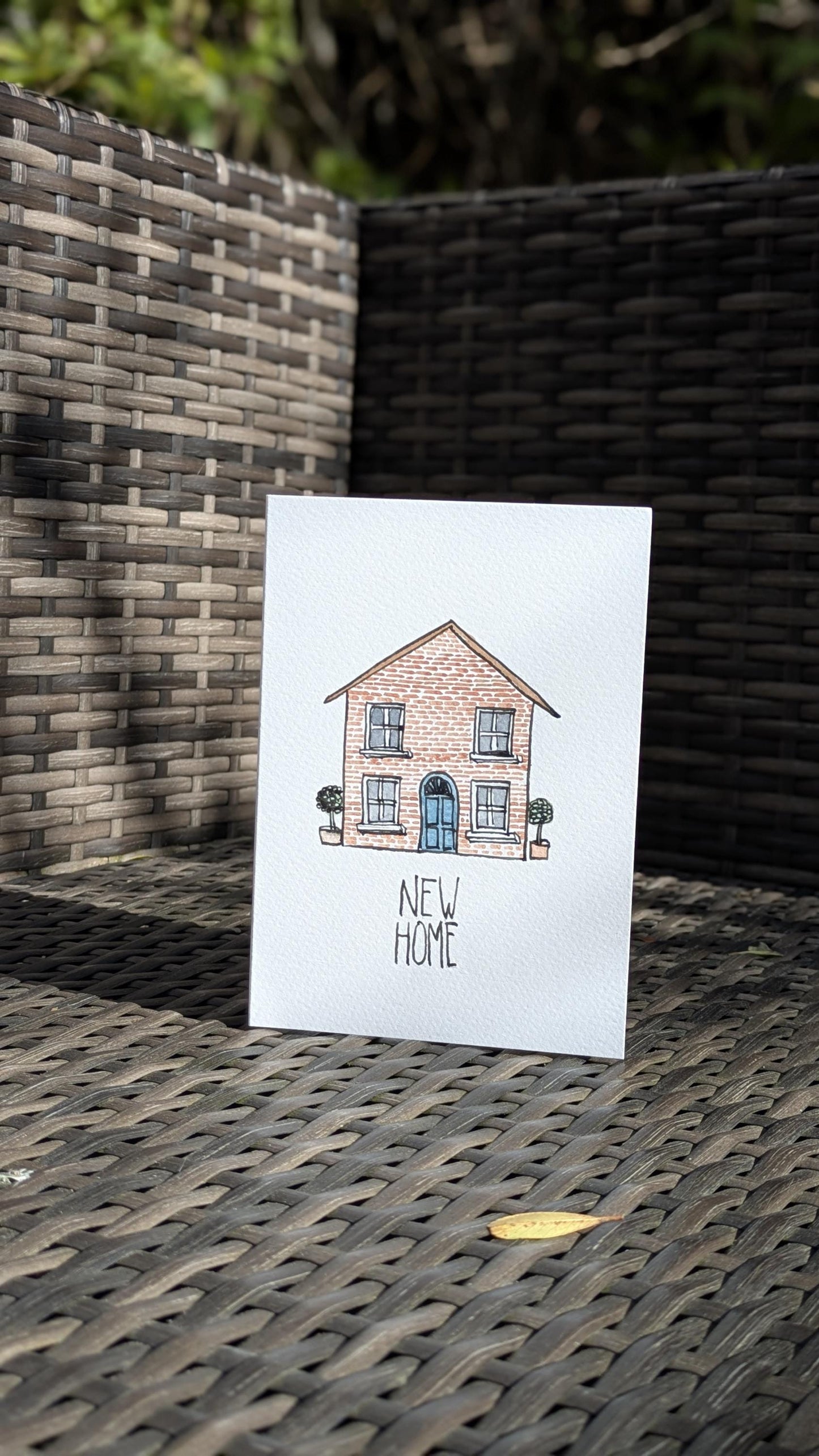 New Home Greetings Card, Hand-Painted Original Watercolour Card - Natalie Benson Art