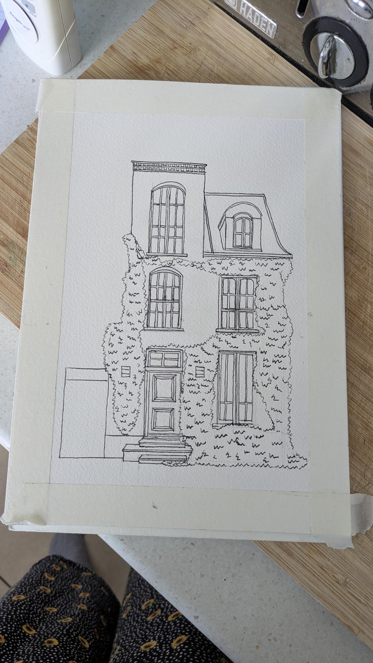 Black House Handmade Watercolour Painting, Unique Gift, Wall Art, Home Decor, Dark House, Gothic Building, Hand Painted Original Artwork