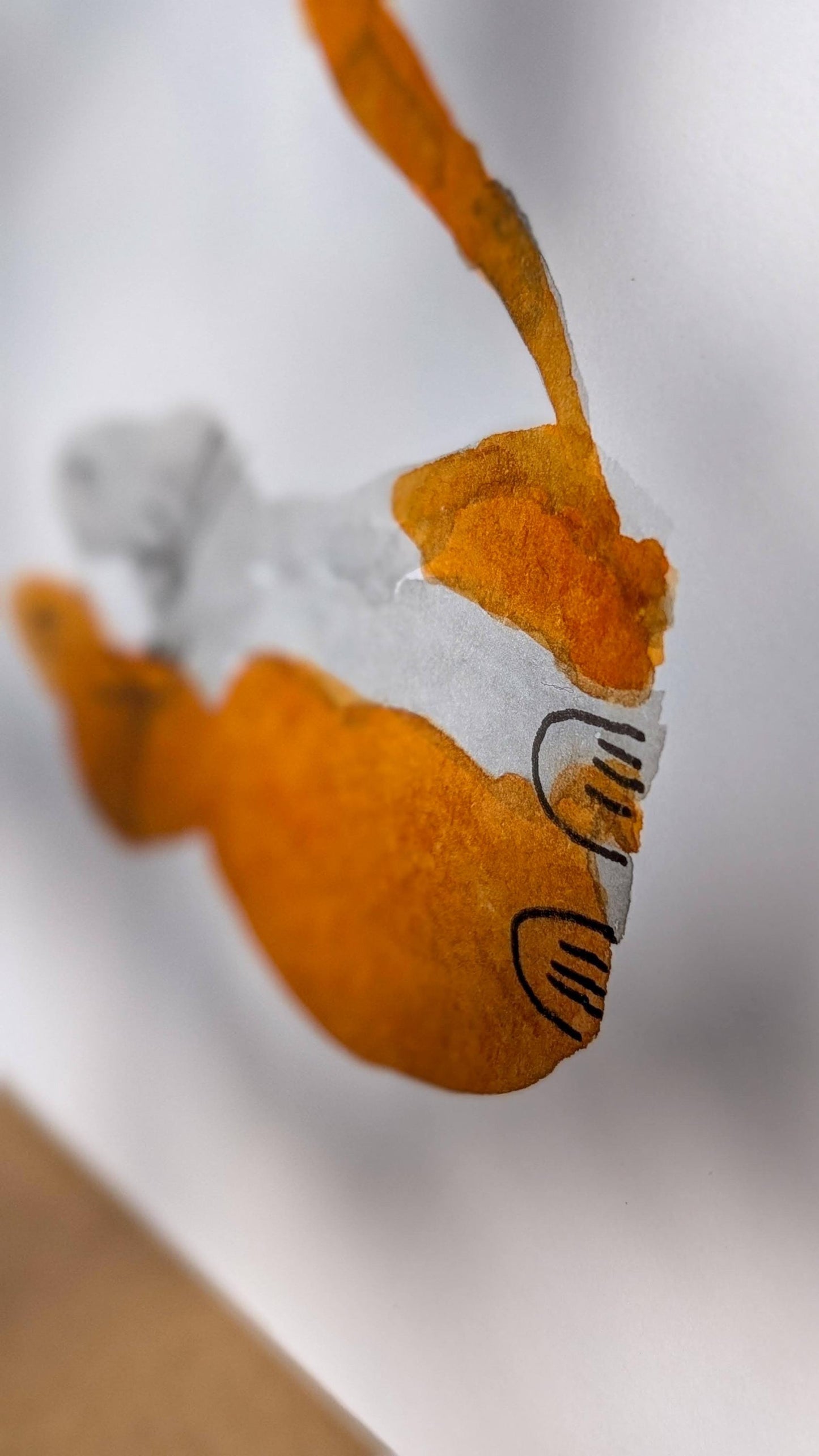 close up of a painting of a calico cat