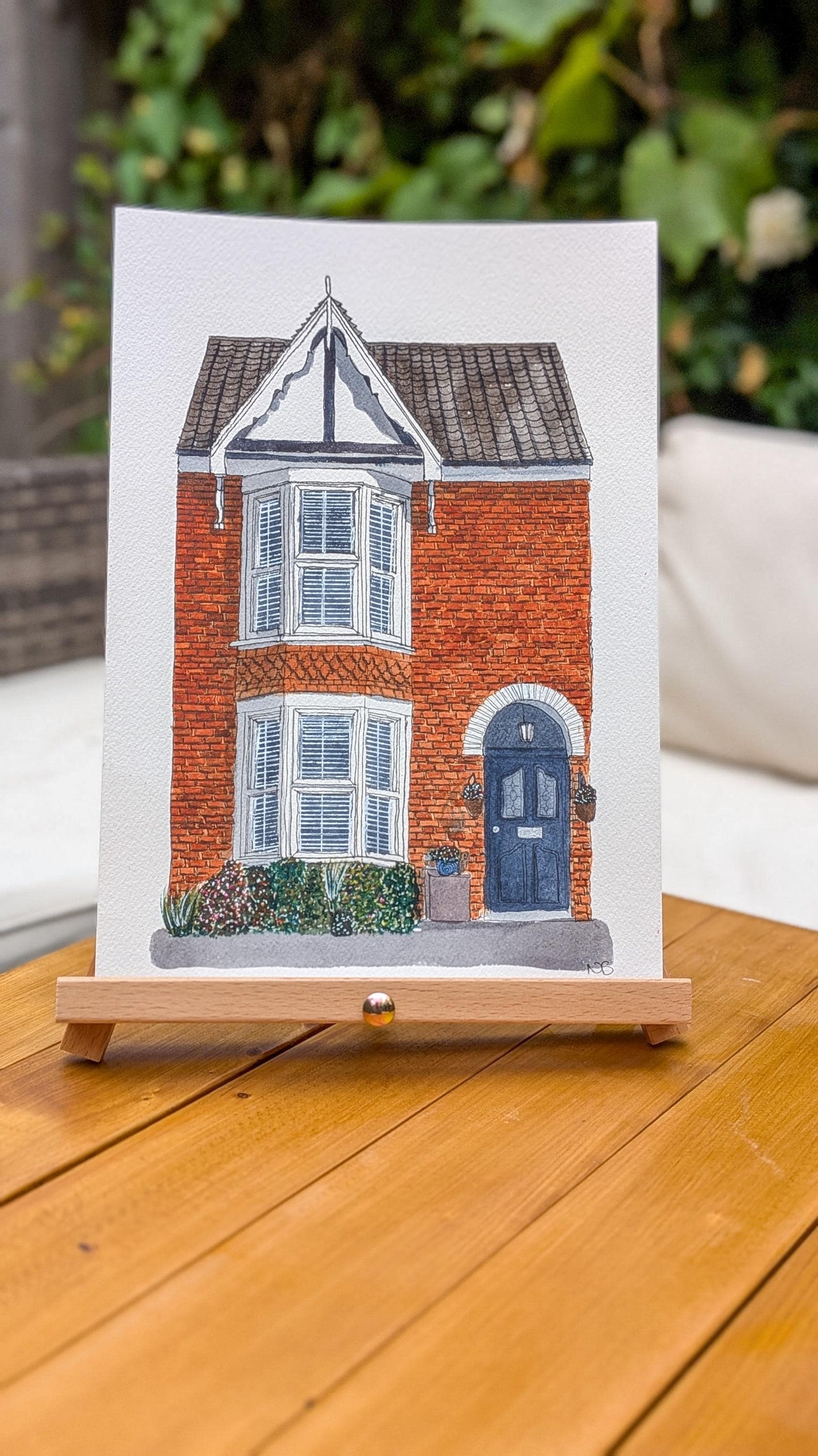 Bespoke House Illustration, Custom Hand Made and Unique Gift idea for Homeowners, Bespoke Portrait of Family Home, Housewarming, Commissioned Painting of Home
