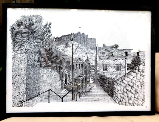 Bespoke Large-Scale Cityscape Commission – Hand-Drawn Architectural Ink Original (A1 or A0)