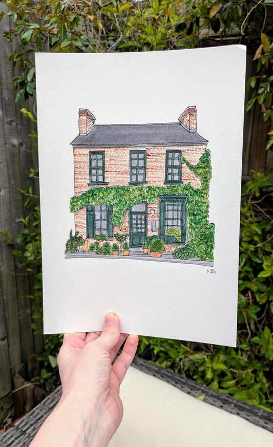 Custom House Illustration, Bespoke Art for New Home, Housewarming, Anniversary, Birthday, Wedding - Wall Art & Unique Gift Idea, Family Home