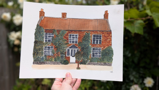 Bespoke Wedding Venue Illustration, Unique Handmade Watercolour Painting, Anniversary + Wedding Gift & Wall Art, Special Gift for Partner, 1st Wedding Anniversary Present