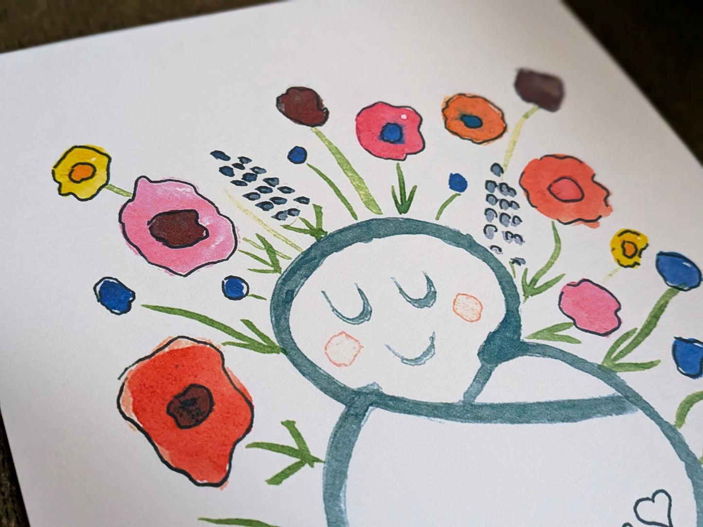 Personalised Botanical Baby Gift Set – Hand Painted Card & Watercolour Nursery Print