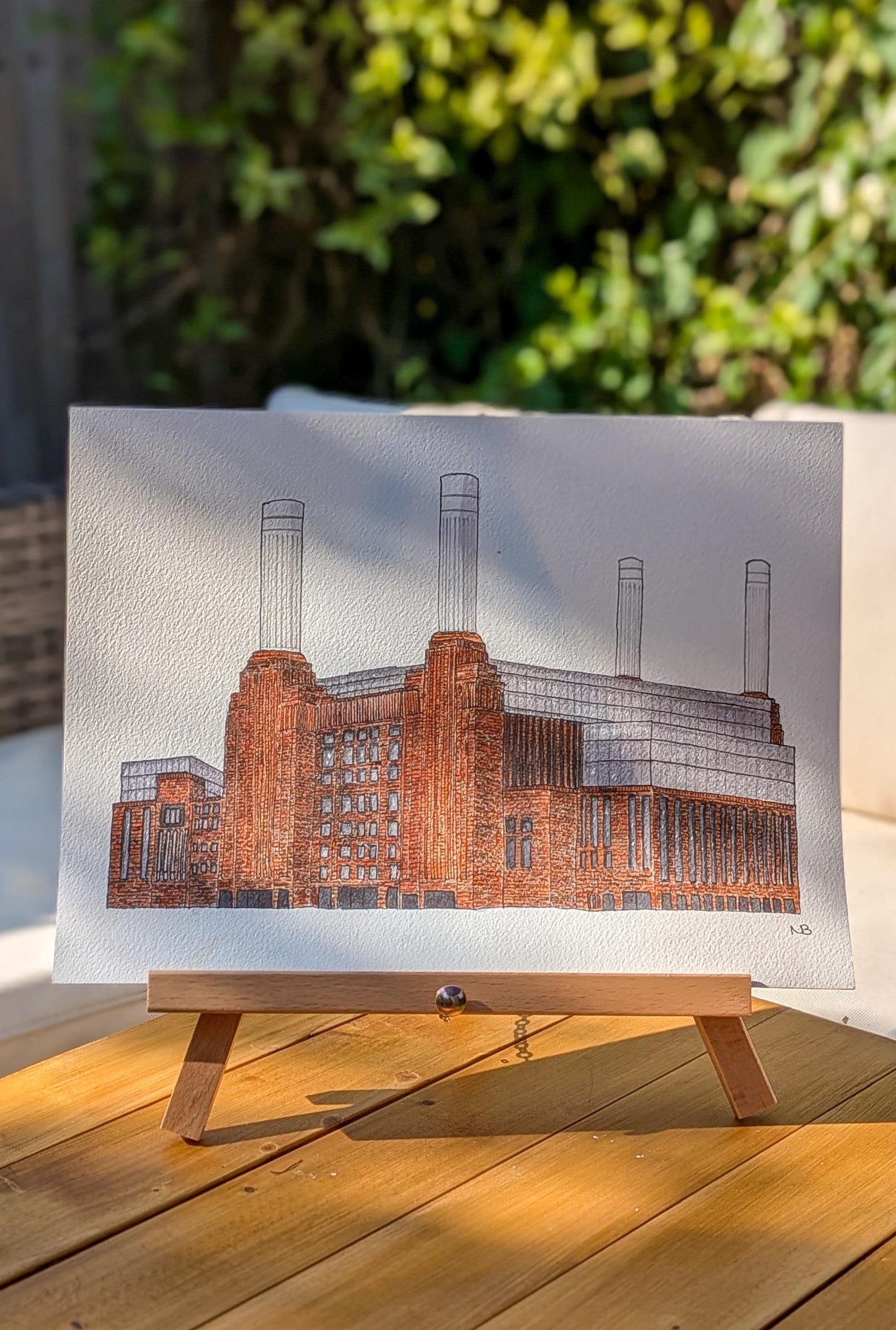 Battersea Power Station – Original A4 Watercolour & Fineliner Architectural Illustration