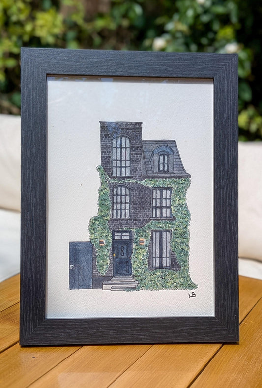 Black Town House – Original Handmade Watercolour Painting
