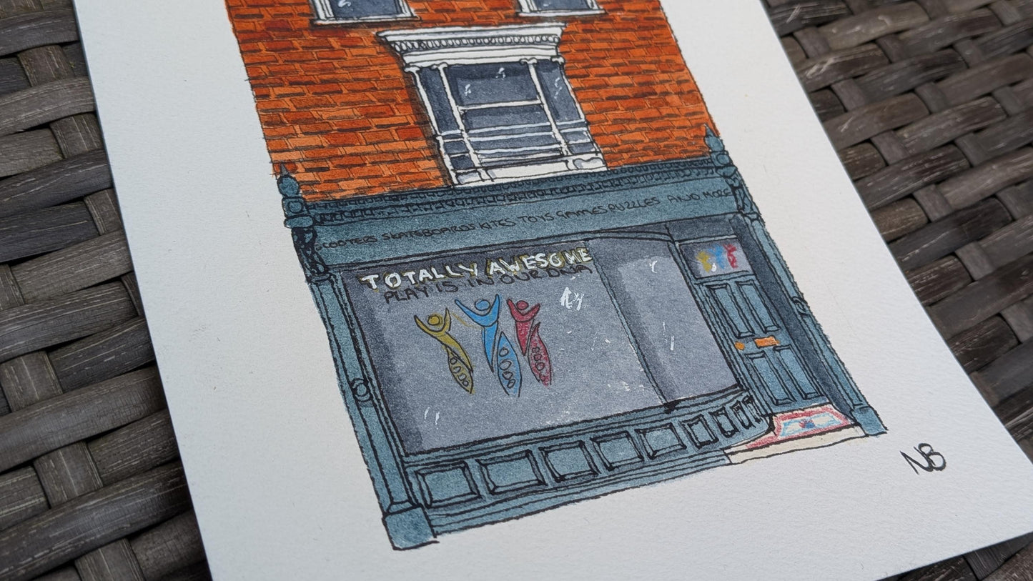 Original Watercolour Painting: York Toy Shop, Handmade A5 Artwork