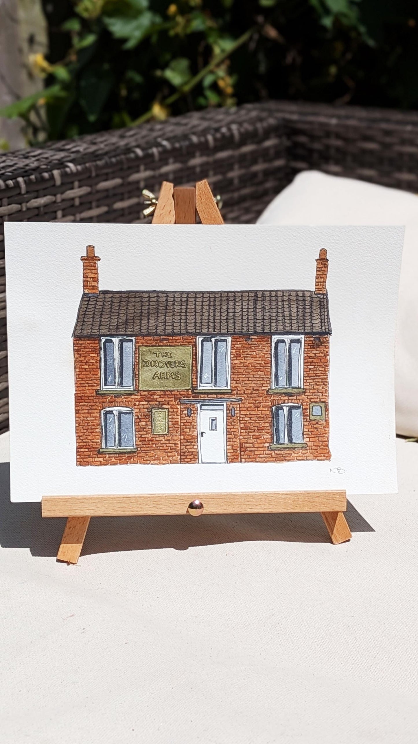 The Drovers Arms – Original A4 Watercolour & Fine‑Liner Architectural Illustration