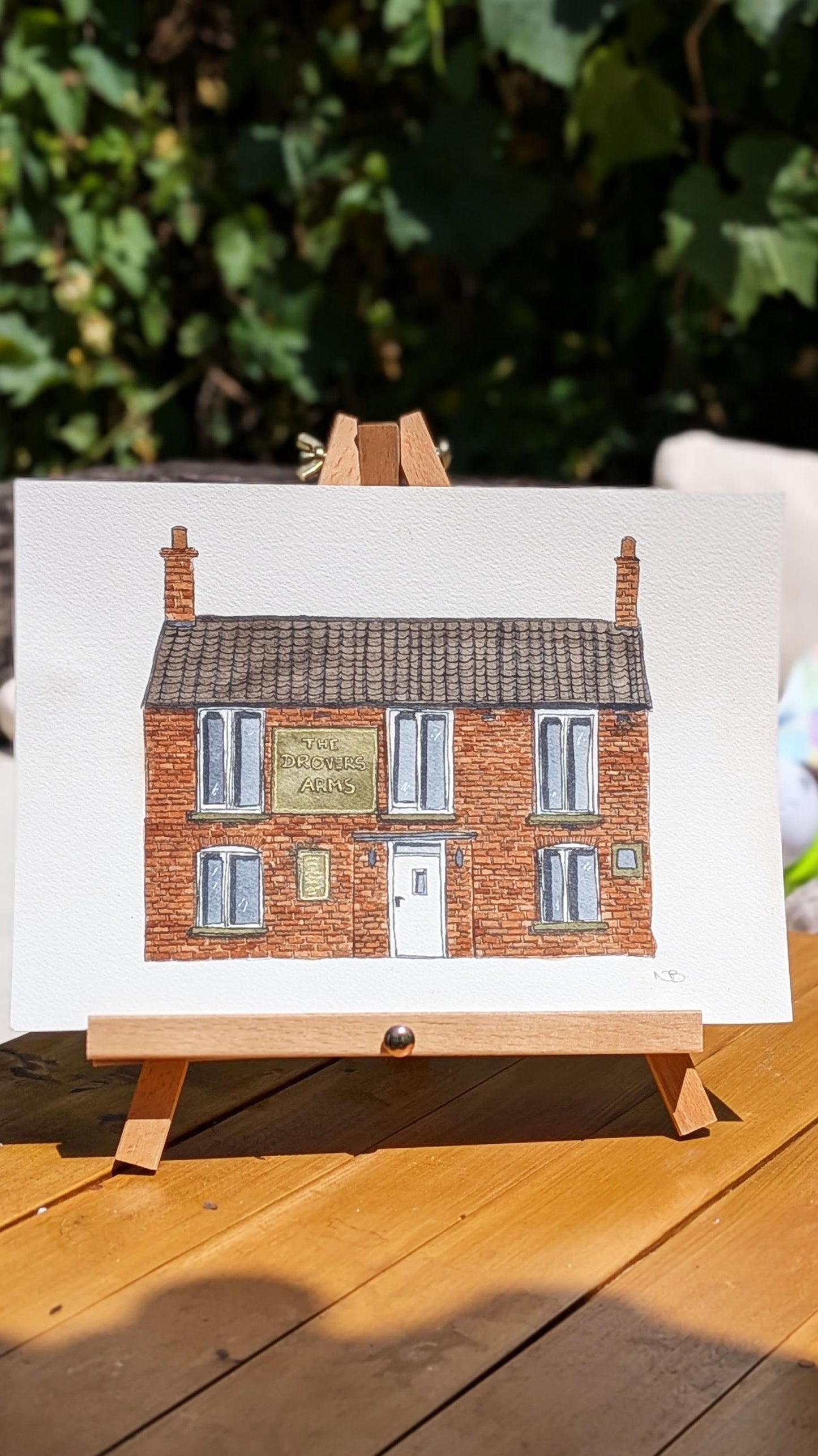 The Drovers Arms – Original A4 Watercolour & Fine‑Liner Architectural Illustration