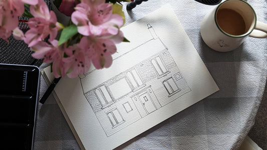 The Drovers Arms – Original A4 Watercolour & Fine‑Liner Architectural Illustration