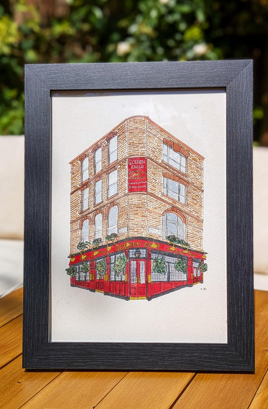 The Golden Eagle Pub, Marylebone - Original Handmade Watercolour Painting