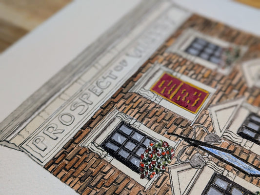 Prospect of Whitby London Pub Art Print (A4 & A5) | Historic London Wall Art | British Pub Illustration | London Greetings Card