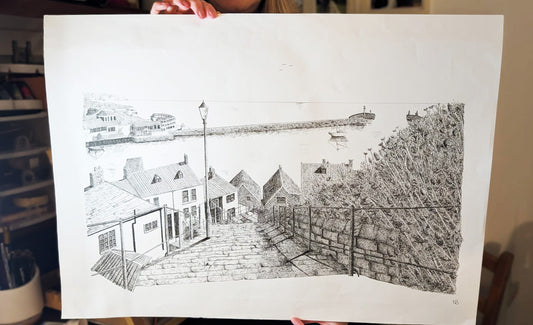 Bespoke A1 or A0 Hand-Drawn Fineliner Cityscape - Detailed ink drawing of your chosen city or favourite view